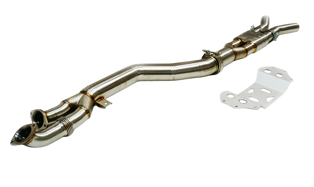 SLN BMW S58 M3 G80 M4 G82 & X3M X4M LCI 4.0" Resonated Single Mid Pipe