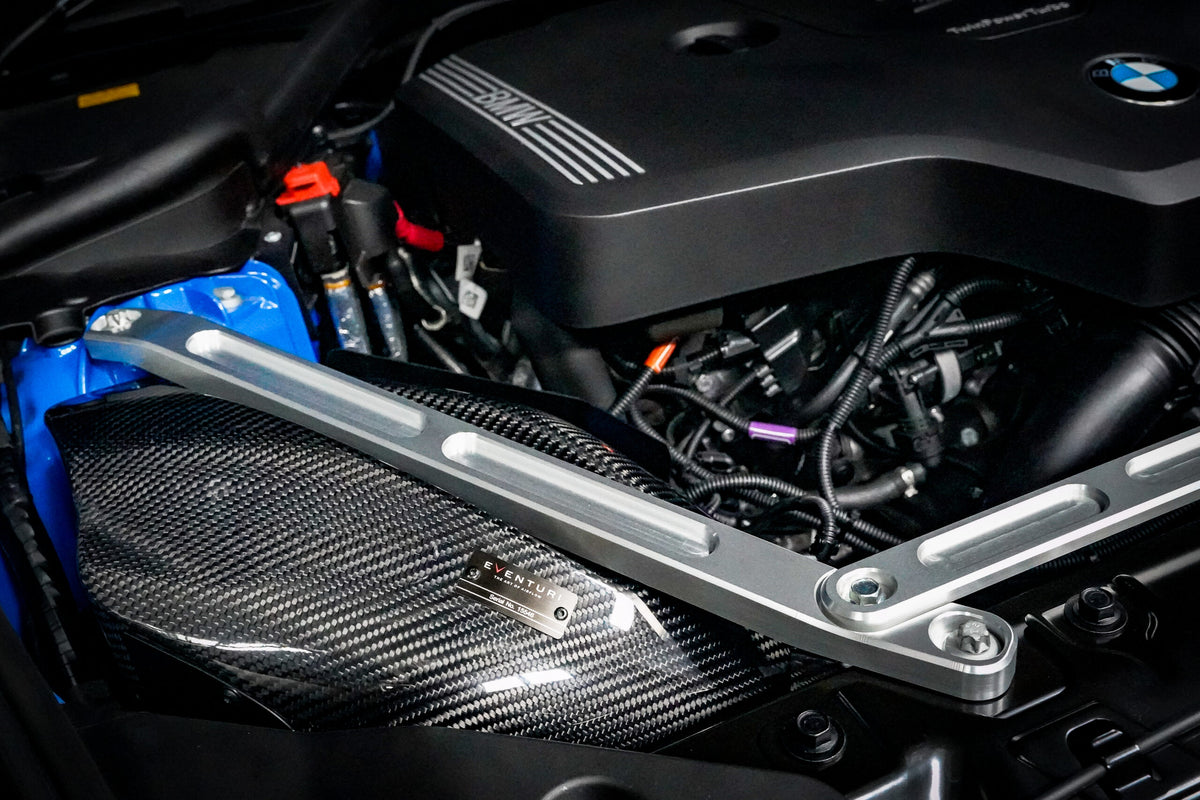 Close-up of Eventuri carbon intake fitted to BMW G29 Z4 B48
