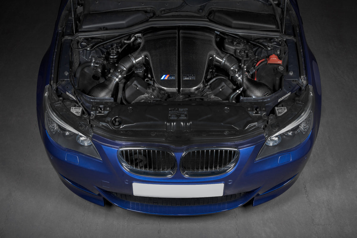 Eventuri carbon plenum installed in a BMW M5 engine bay