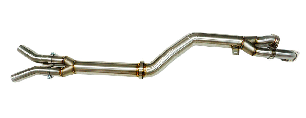 SLN BMW S58 M3 G80 M4 G82 & X3M X4M LCI 4.0" Single Mid Pipe with Under-Brace