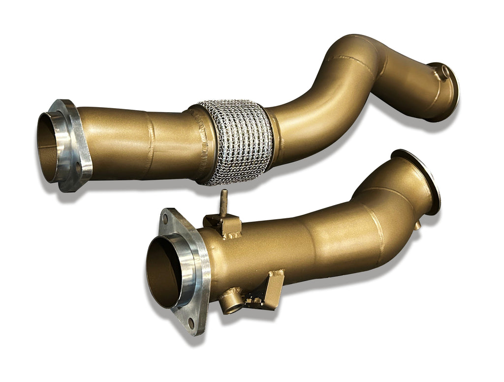 SLN BMW S58 Ceramic Coated Downpipes M3 G80 M4 G82 & X3M X4M LCI 3.5”
