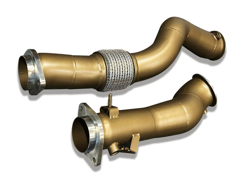 SLN S58 3.5-inch ceramic decat downpipes for G87 M2 RWD, G80/G81 M3, G82/G83 M4 and F97/F98 X3M/X4M LCI – product image 2