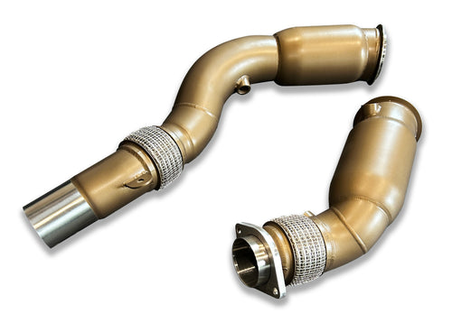 SLN S55 ceramic-coated sports cat downpipes for BMW F80, F82, F83 and F87