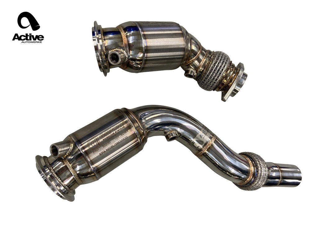 Active Autowerke 11-080 S55 GESI sports cat downpipes — pair
