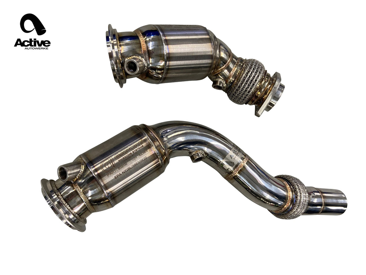 Active Autowerke 11-080 S55 GESI sports cat downpipes — pair