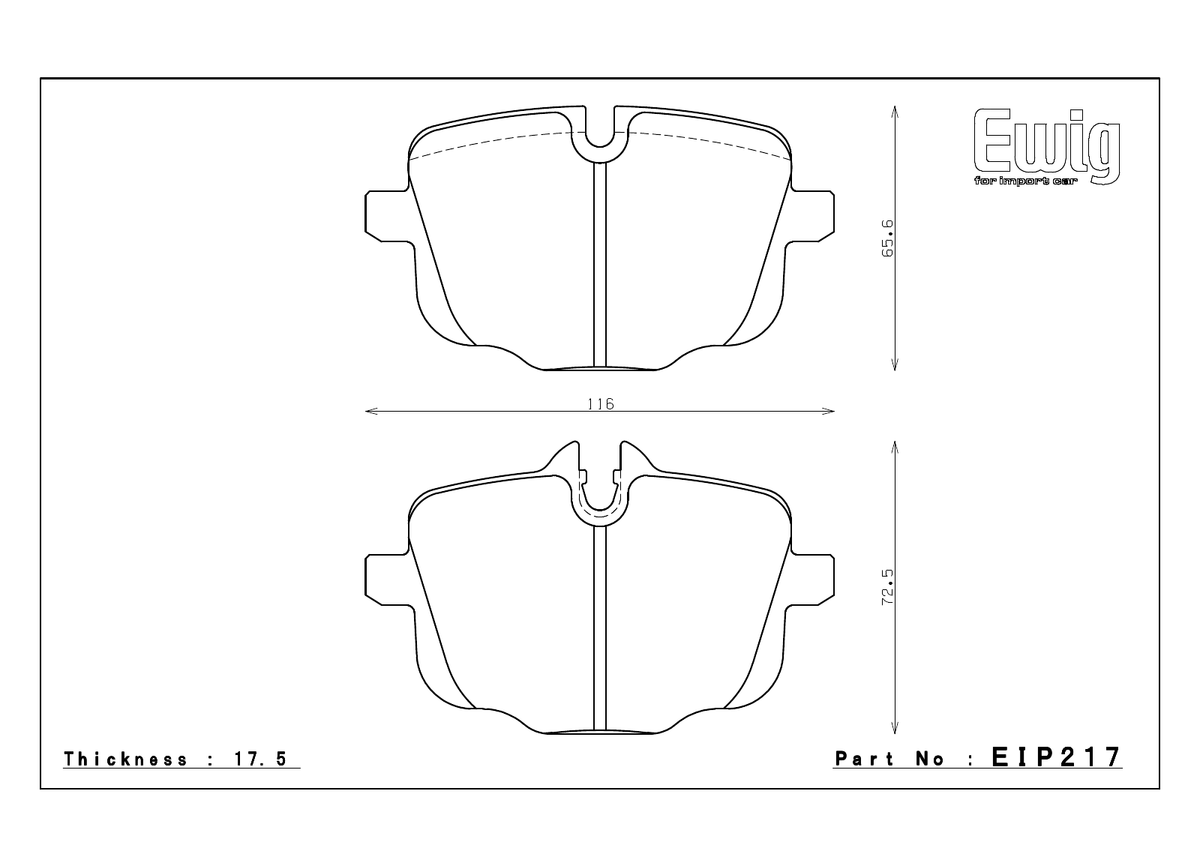 Endless EIP217 official dimension drawing — technical illustration, not a product photograph
