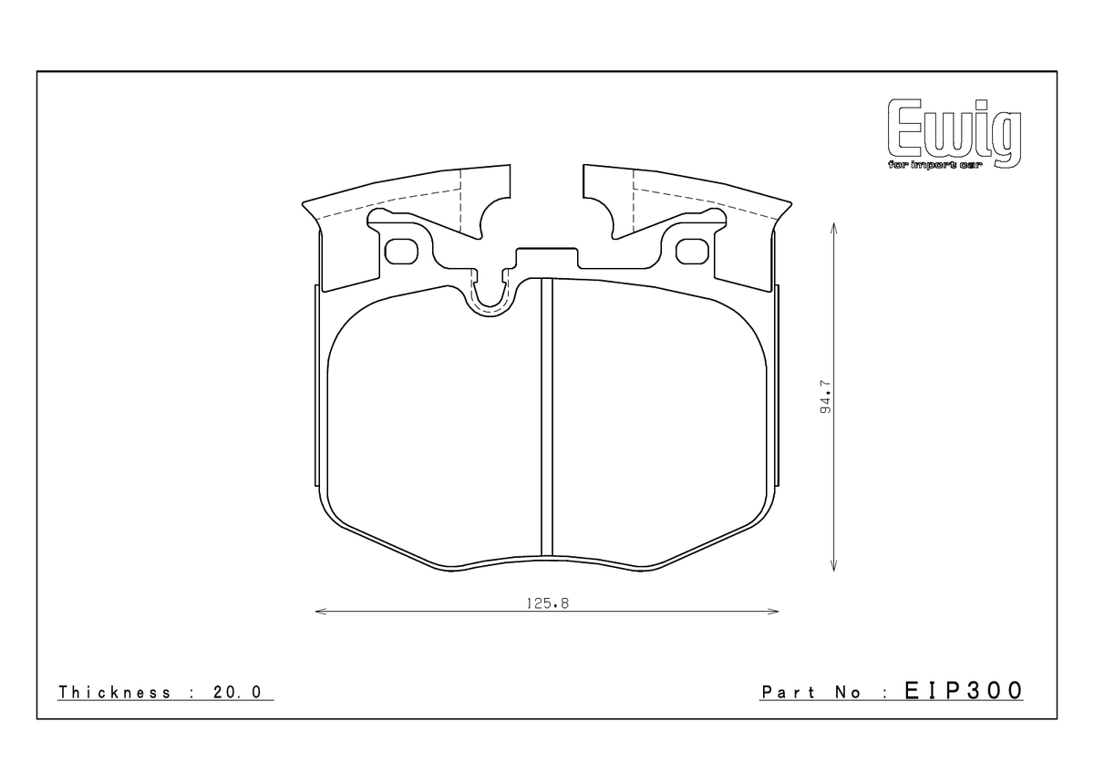 Endless EIP300 official dimension drawing — technical illustration, not a product photograph