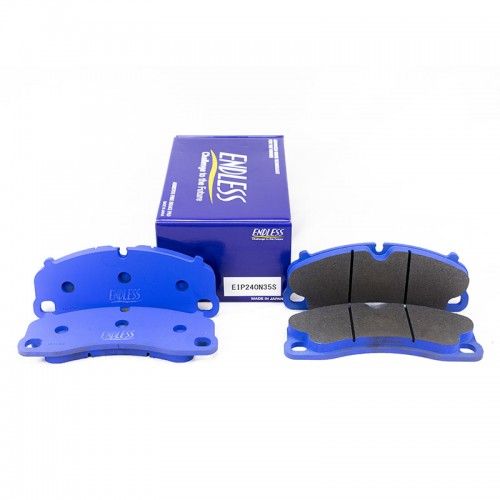 Endless MX72 EIP240 Front Brake Pads — Porsche 991 GT3 / GT3 RS, Iron Discs — Representative EIP240 pad-shape image. MX72 compound is supplied; the photographed packaging shows another compound.