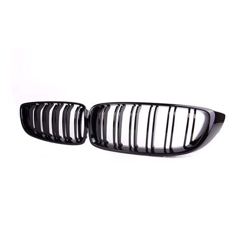 MHC Black BMW F80 M3, F82/F83 M4 & F32/F33/F36 4 Series Gloss Black Double Slat Front Grilles