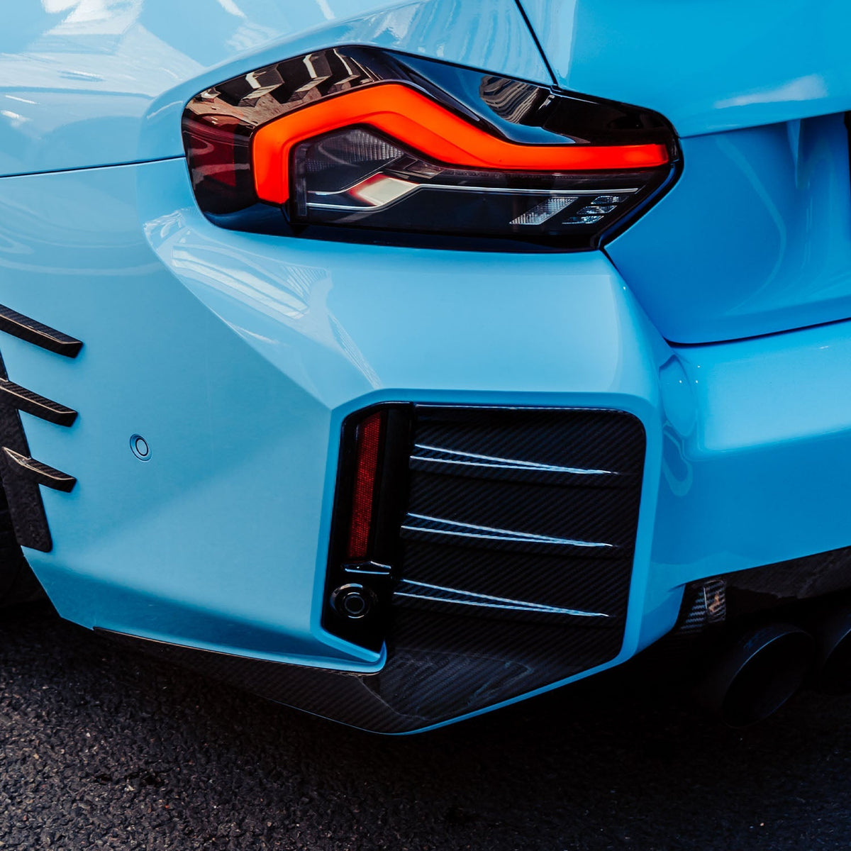 MHC+ BMW G87 M2 Pre Preg Carbon Fibre Performance Style Rear Bumper Inserts