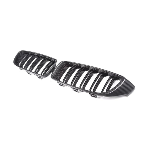 MHC+ BMW F80 M3 & F82/F83 M4 Pre Preg Carbon Fibre & Gloss Black Premium Front Grilles