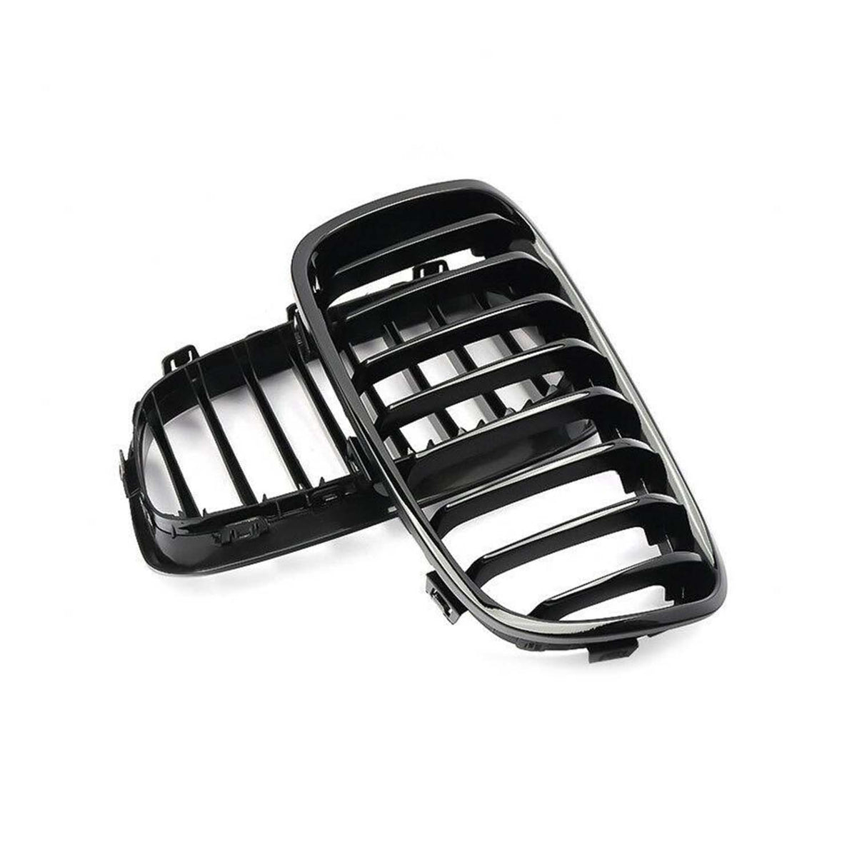 MHC Black BMW F20 & F21 1 Series Pre-LCI Gloss Black Single Slat Front Grilles
