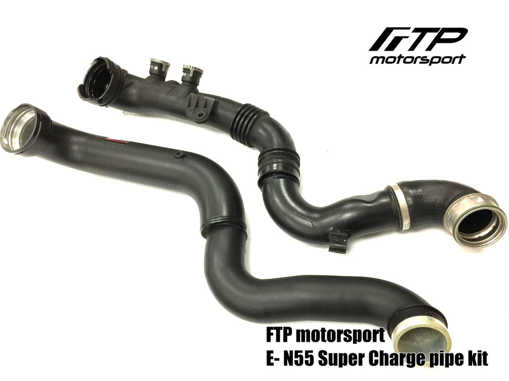Original N55 E-Series charge pipe compared with the FTP replacement assembly