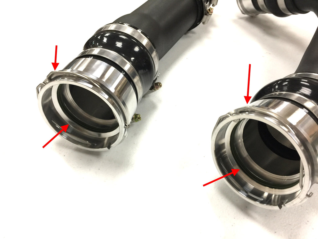 FTP N47 F1x charge-pipe connection and retaining-clip detail