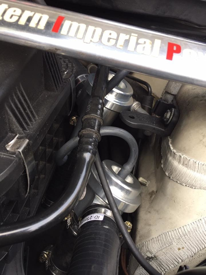 FTP N54 recirculating diverter valves installed; surrounding engine parts not included