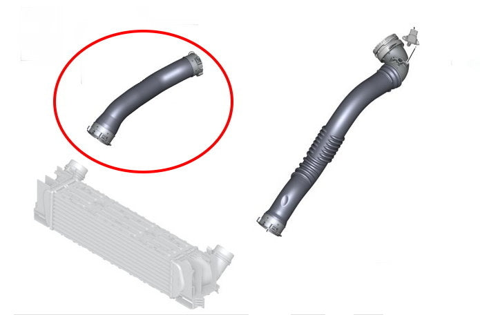 Original BMW N20 boost-pipe location highlighted