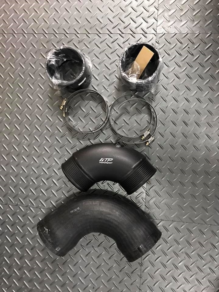 FTP AMG M133 charge pipe compared with original hose; original hose not included