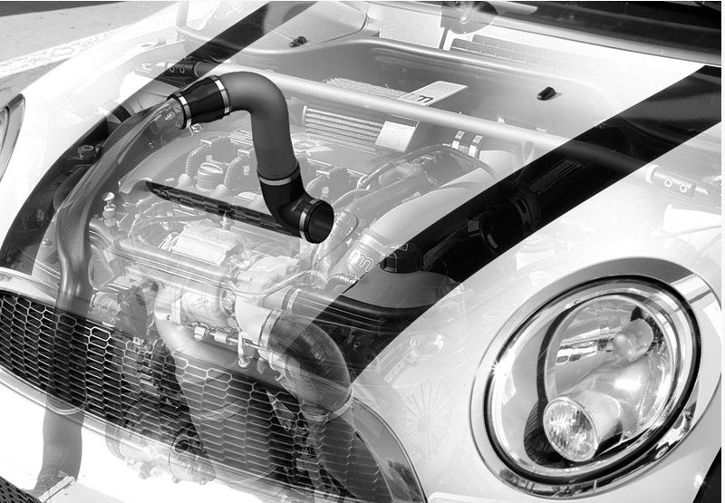 FTP MINI R56/R60 charge-pipe routing diagram; surrounding vehicle not included