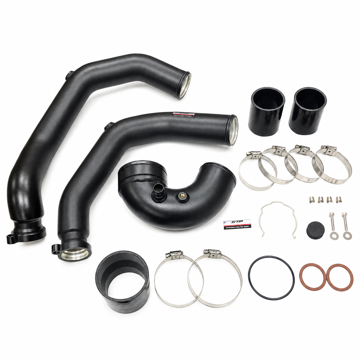 FTP S55 V2 black charge and boost pipe kit with supplied fittings