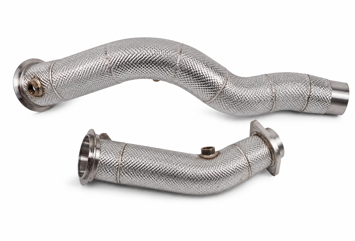 VRSF S55 3" Heat-Shield Downpipes – BMW F87 M2C/CS, F80 M3 & F82/F83 M4 — representative image